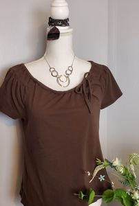 💗5/$25 sale 💗Womens brown ana top sz medium